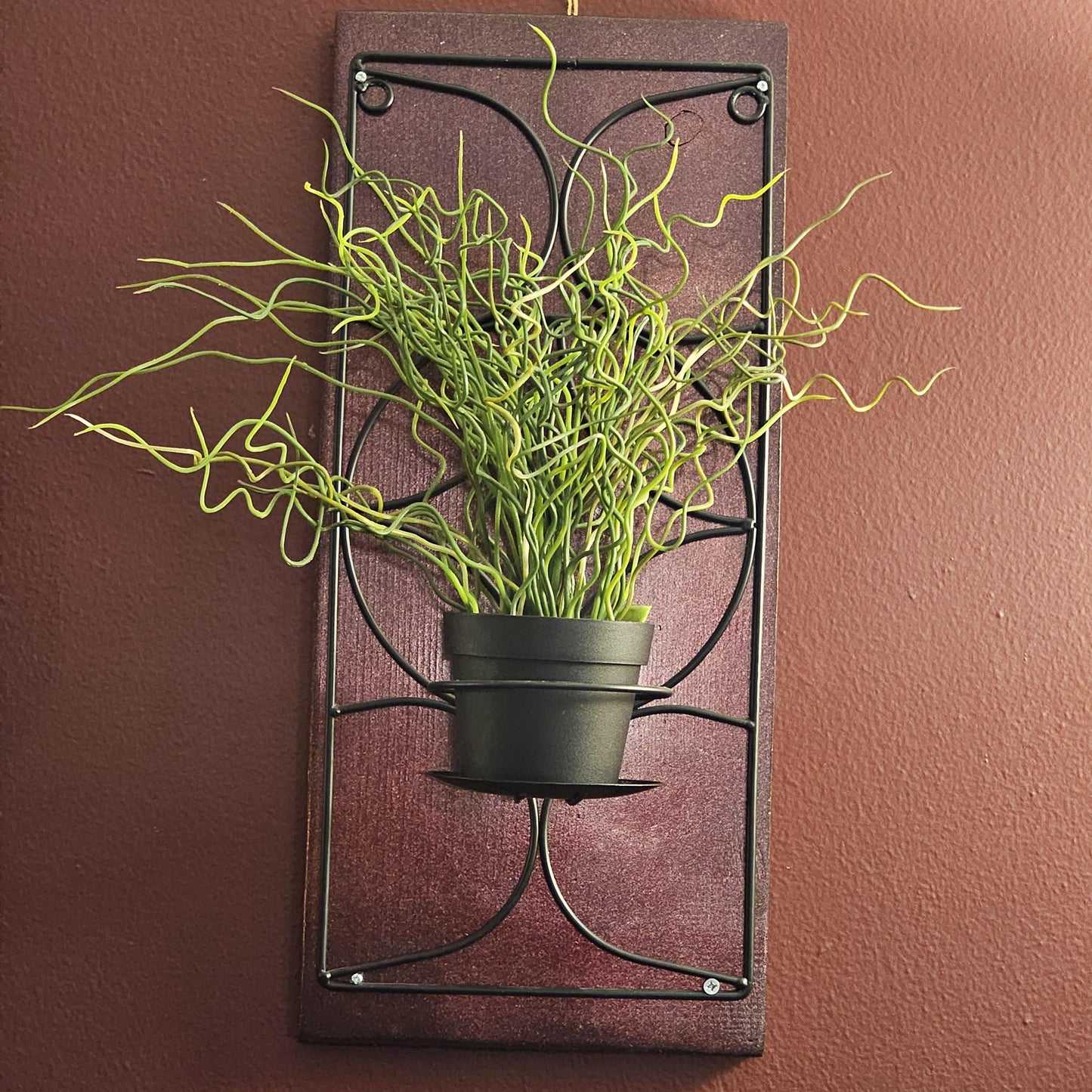 Black and Cranberry color Plant or Candle Holder