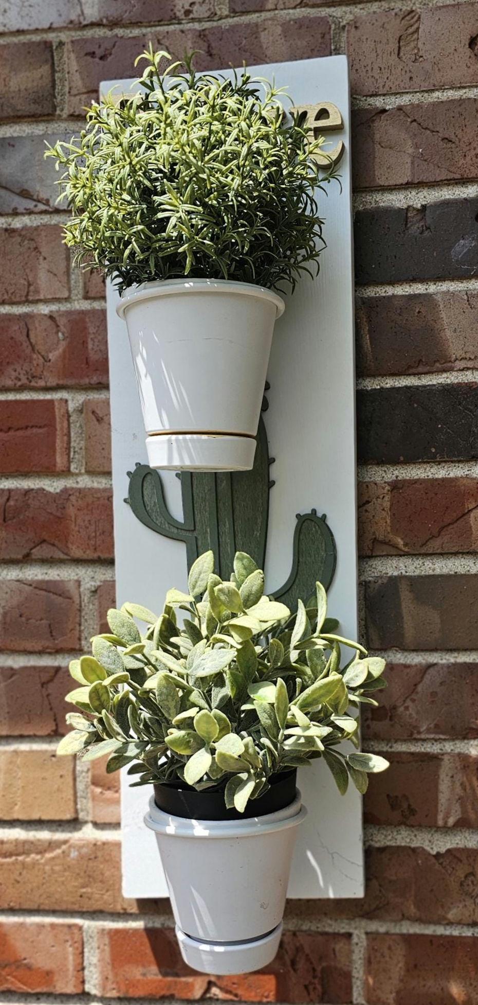 Believe Cactus double 4 inch plant holder