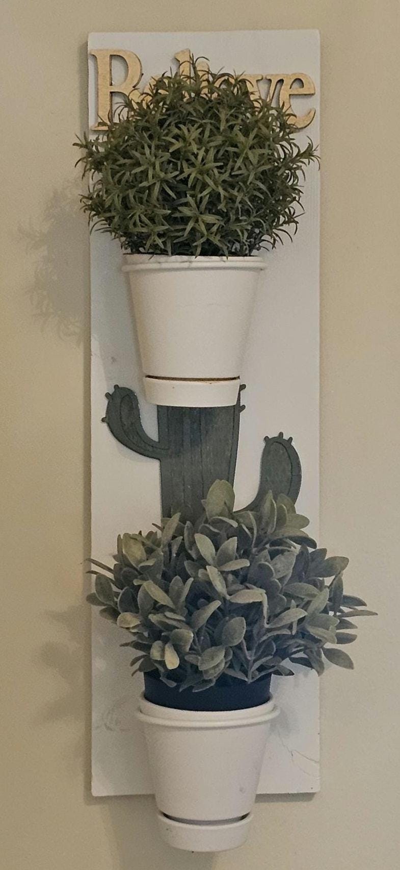 Believe Cactus double 4 inch plant holder