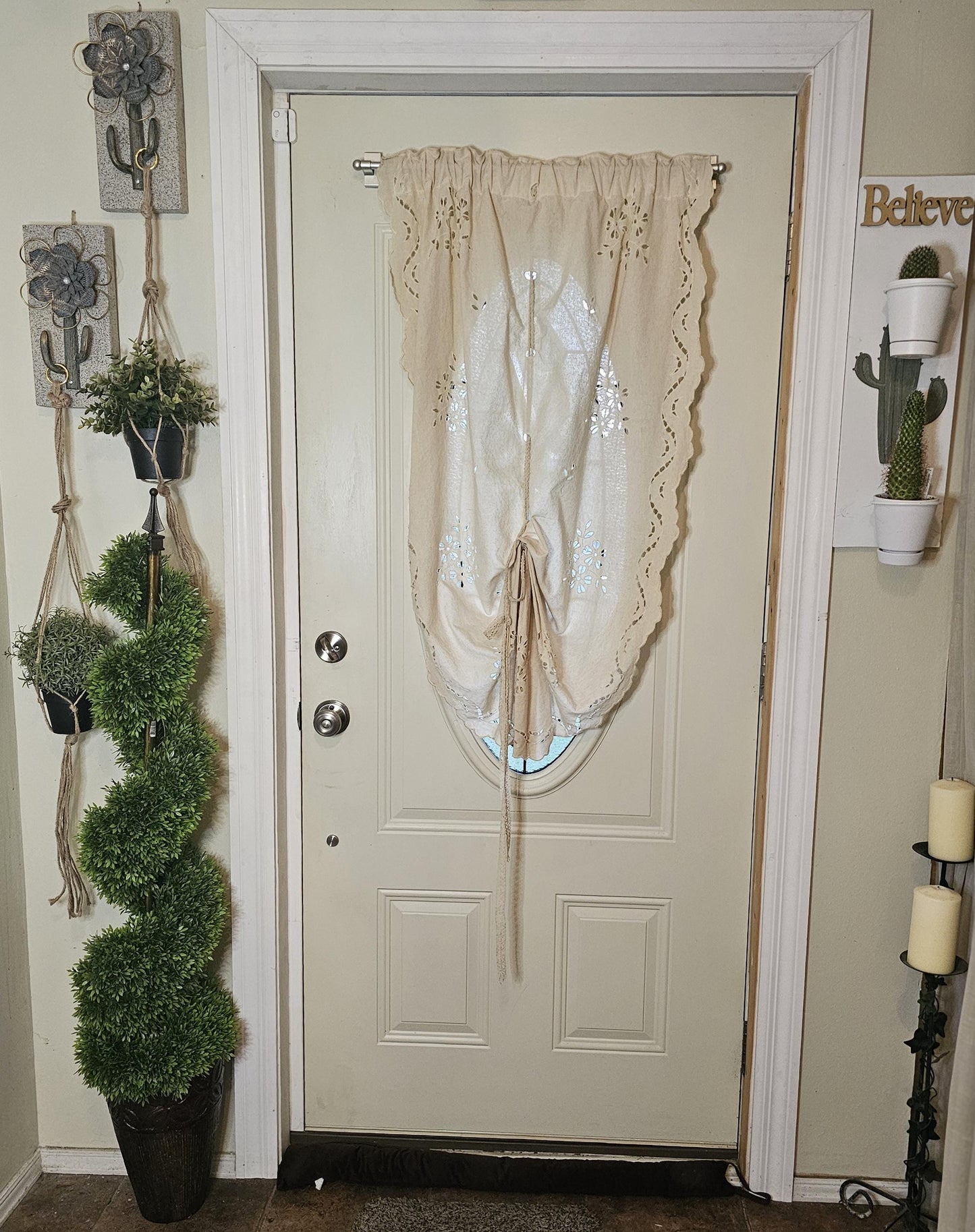 Stone covered Metal Cactus Plant hanger