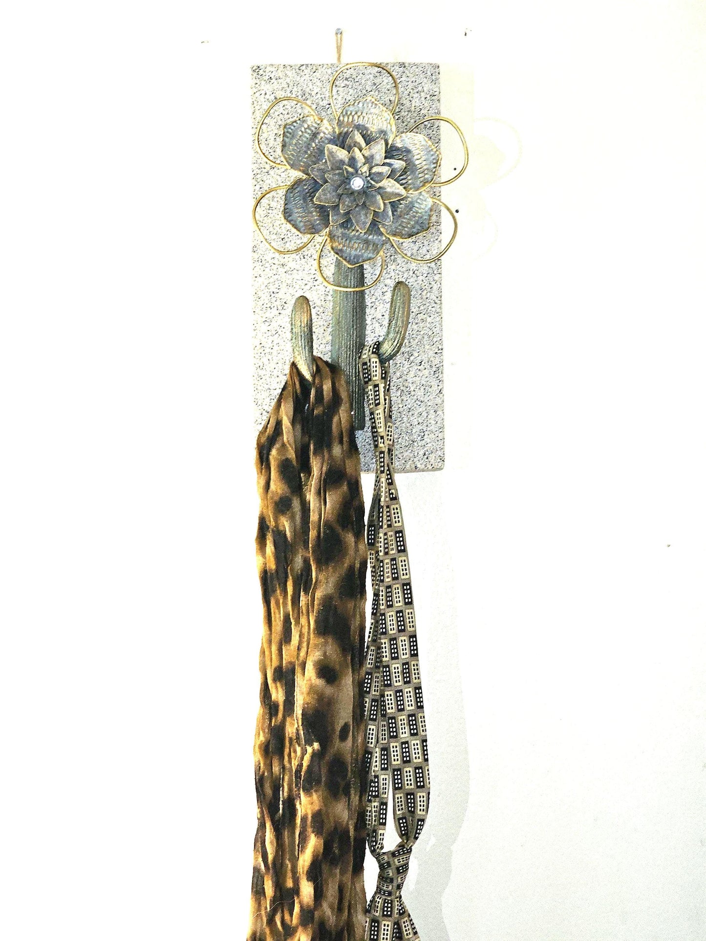 Stone covered Metal Cactus Plant hanger