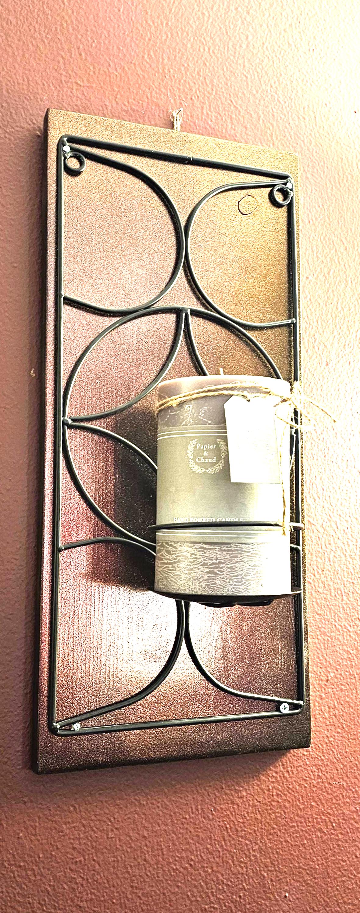 Black and Cranberry color Plant or Candle Holder