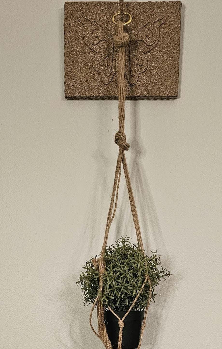 Original Wood stone cover plant/ accessory holder, great for indoor or outdoors. Butterfly inspired