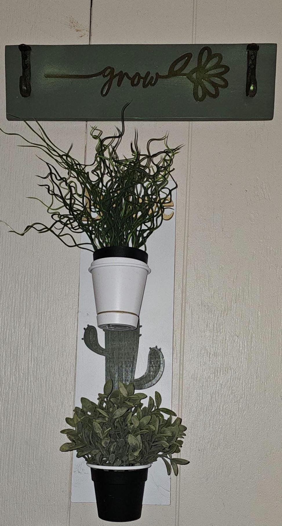 Believe Cactus double 4 inch plant holder