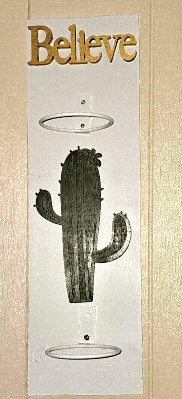 Believe Cactus double 4 inch plant holder