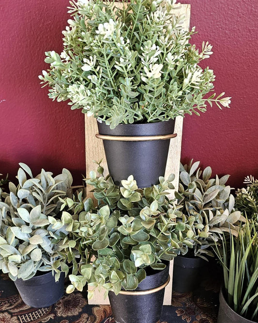 Gold wooden 4 inch wall planter original