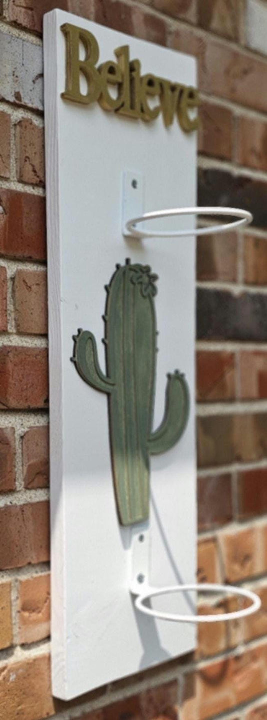 Believe Cactus double 4 inch plant holder